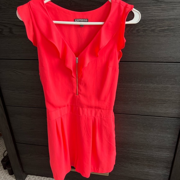 Express Pants & Jumpsuits Hot Pink Gold Zipper Express Romper Size